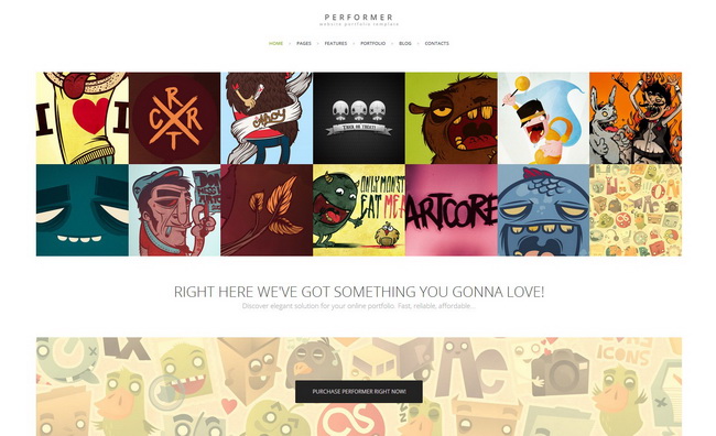 Performer Minimalistic Portfolio Web Template