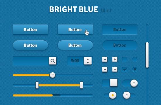 Bright Blue UI Kit Retina Ready