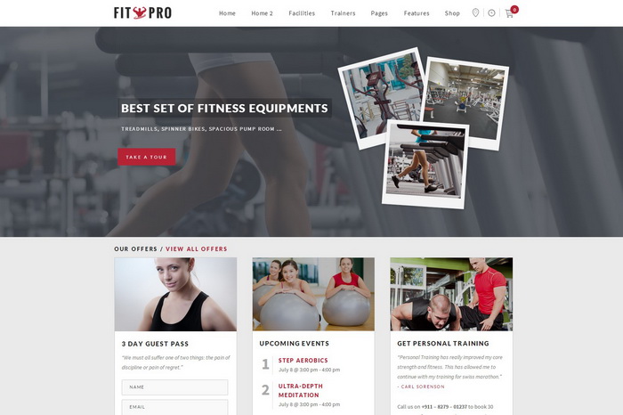 FitPro - Events Fitness Gym Sports WordPress Theme