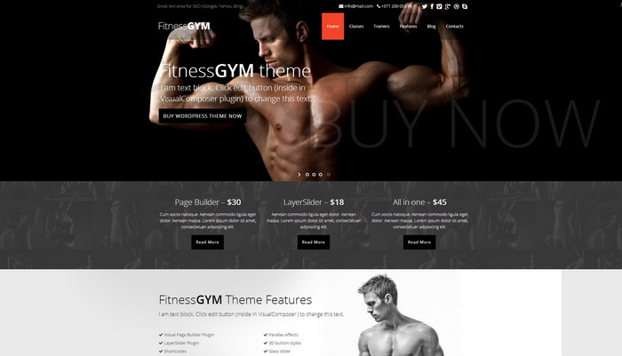 FitnessGYM - WordPress Sport Fitness Theme