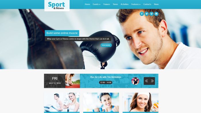 Sport & Fitness Theme for Gyms & Fitness Clubs