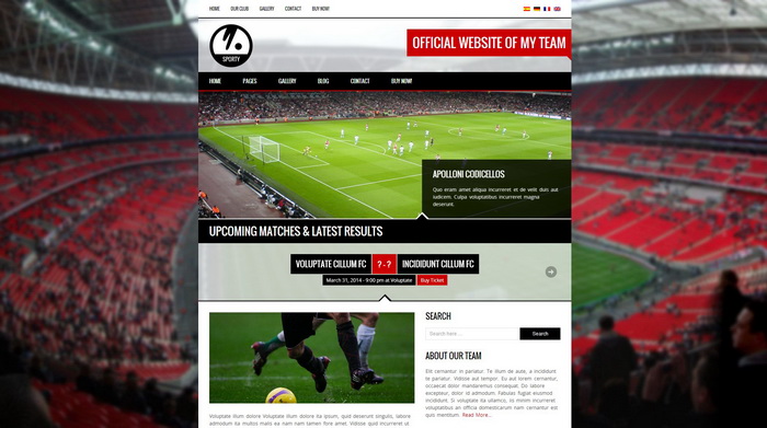 Sporty - Responsive WordPress Theme for Sport Clubs