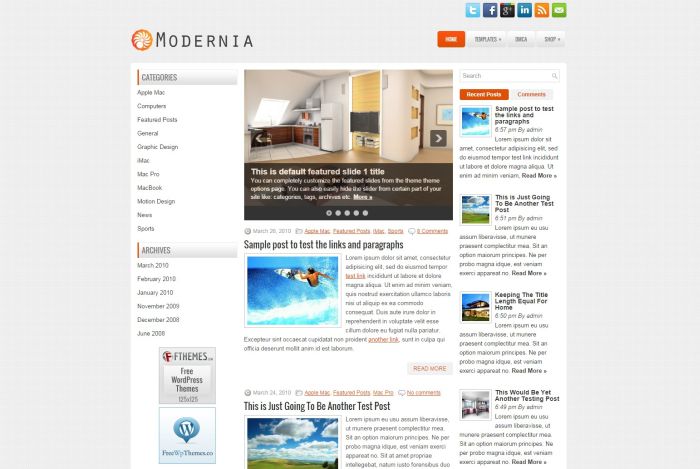 Modernia WordPress Theme