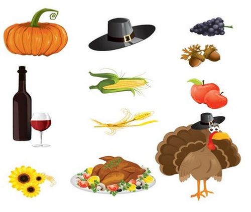 Vector Beautiful Set of Thanksgiving Icons