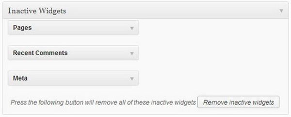 How to Remove the Inactive Widgets in WordPress