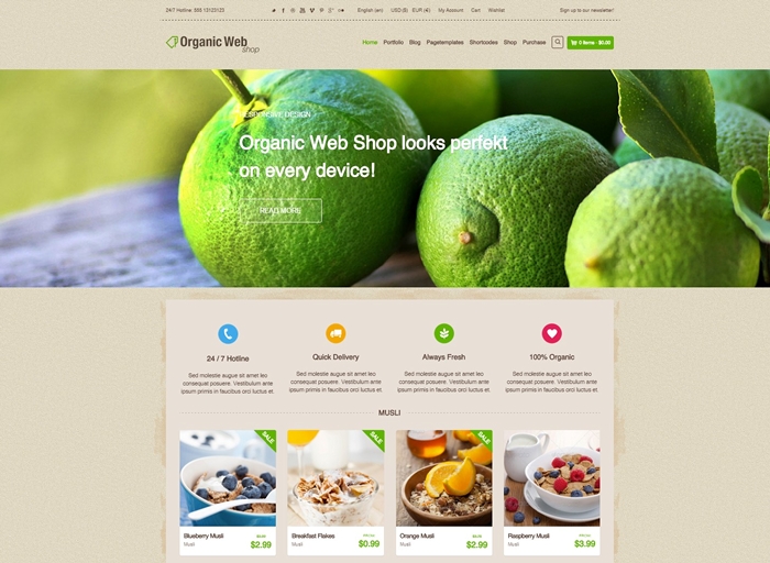 Organic Web Shop WooCommerce Theme