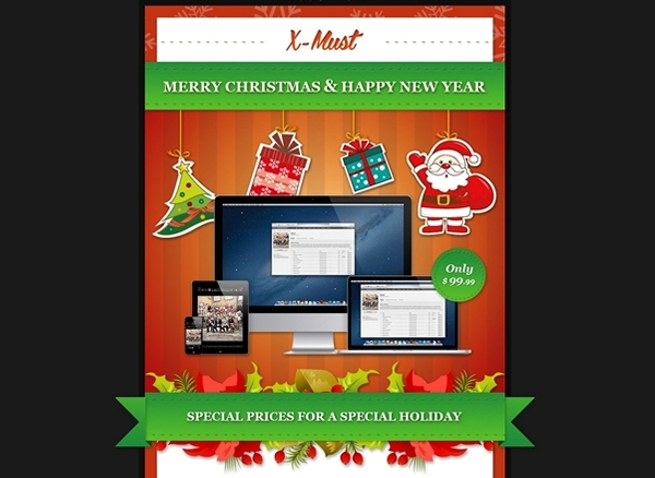 X-Must Christmas E-Mail Template