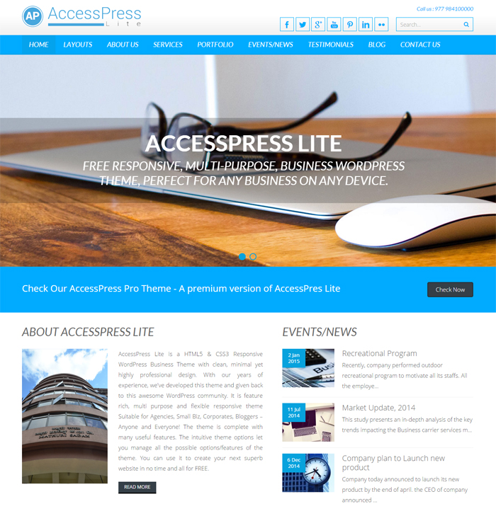 accesspress lite free business wordpress theme
