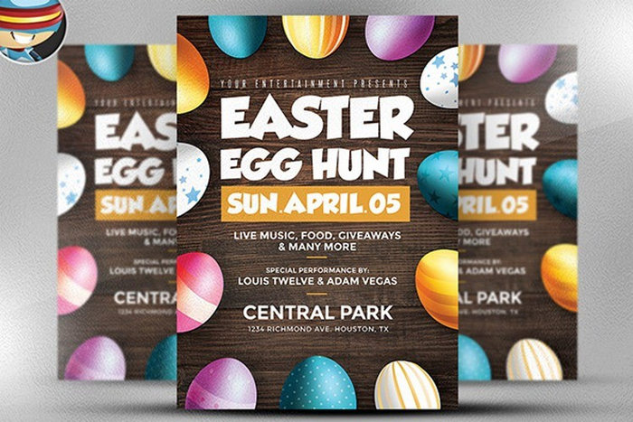 easter egg hunt free flyer template