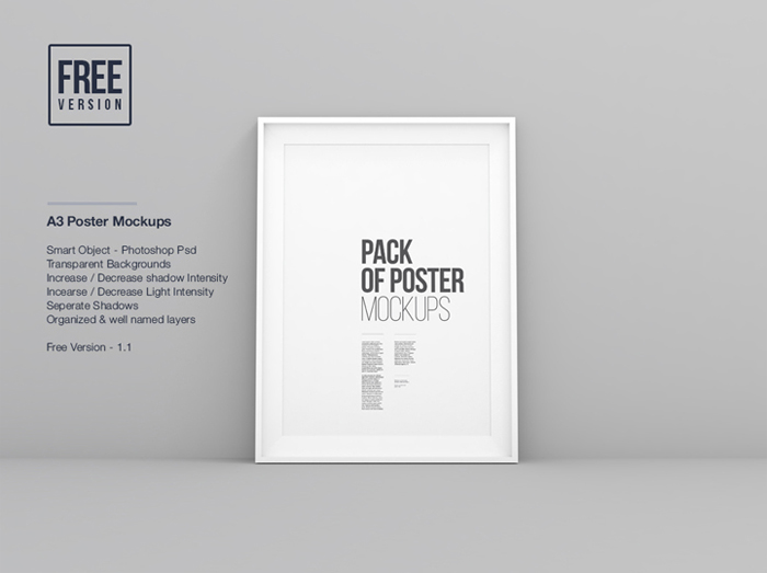 free a3 poster rame mockups