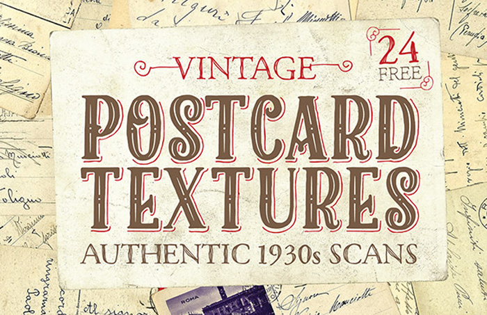 free authentic 1930s postcard textures