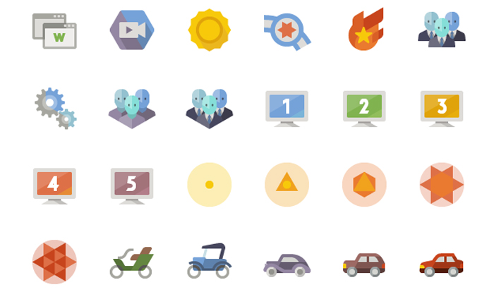 free flat web design icons