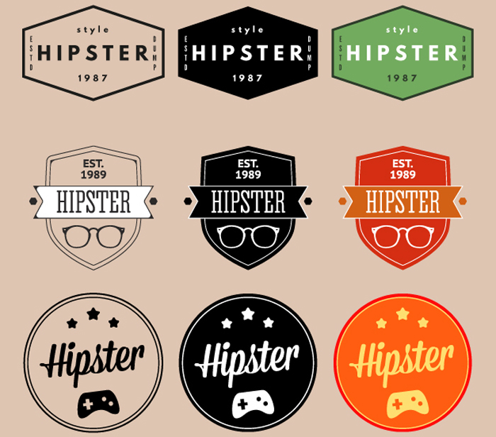 free hipster vectors for vintage and retro designs