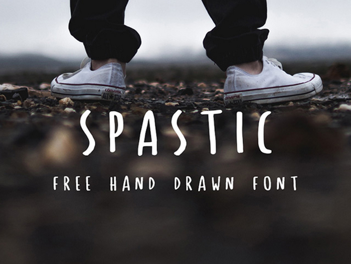 spastic free hand drawn font