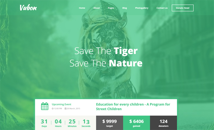 vubon multipage charity html template